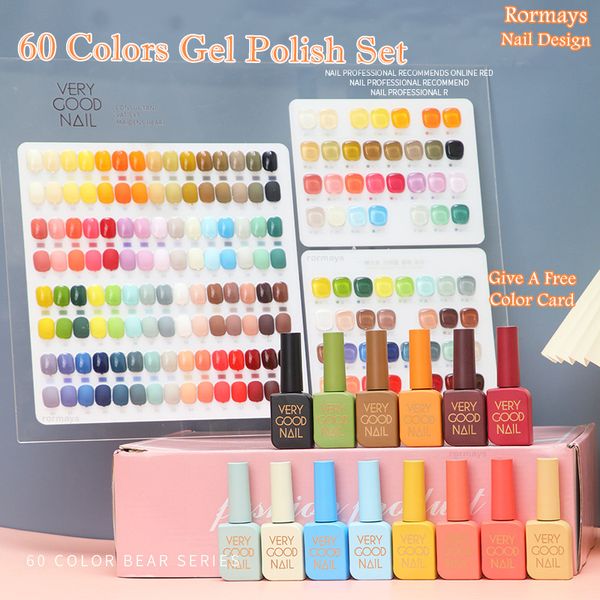 

rormays 60 color gel polishing set nail art 15ml very good nail dip primer uv led semi permanent varnish nail salon wholesale factory
