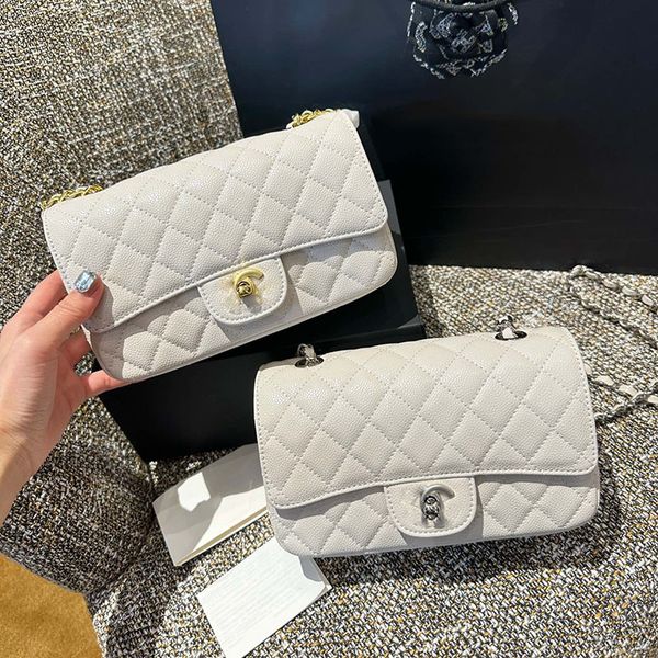 

womens classic mini flap cf bags quilted caviar leather gold/silver metal hardware crossbody shoulder handbags matelasse chain outdoor desig