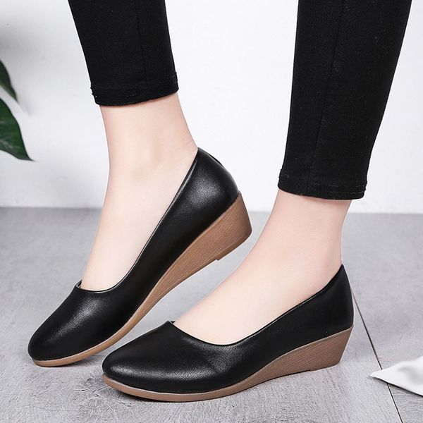 

dress shoes fashion women woman flats suede slipon shoes round toe rubber flat ballet plus size cozy 230307, Black