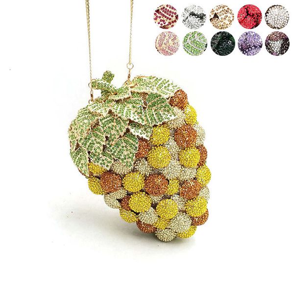 

evening bags women evening party handbag diamonds luxury clutches ladies crystal purses prom grape fruit bridal wedding party purse 230307