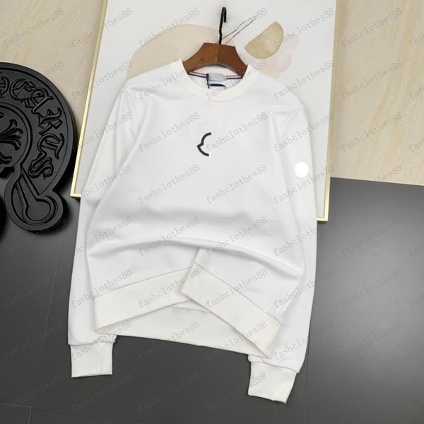 

designer with embroidered badge on chest men's hoodie women's sweatshirt 8ve7, Black