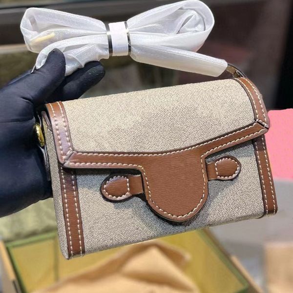 

fashion crossbody bag womens shoulder bag retro classic letter logo design mini square design handbag