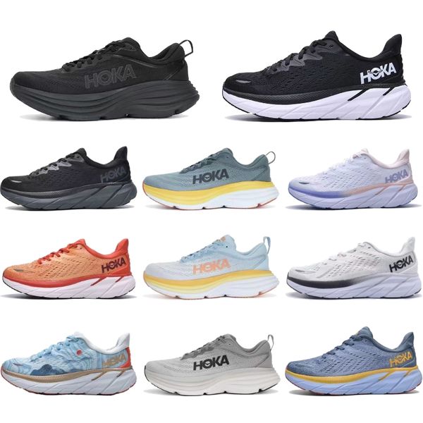 

hoka one man women running shoes bondi 8 clifton 8 triple black white 36-45