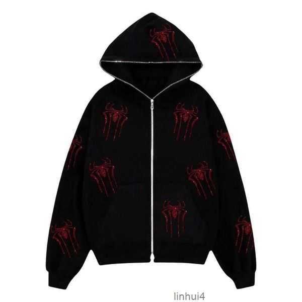 

2023 designer mens and womens hoodied jacket printed diamond hoodie coat cardigan zipper loose brand sweater p1jl, Black