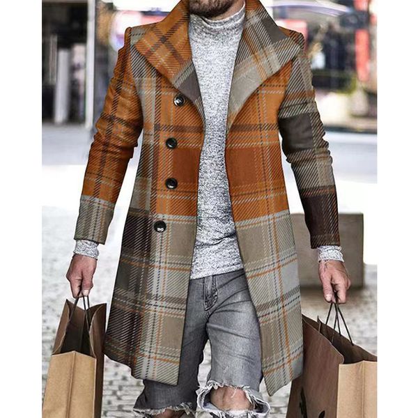 

men's jackets winter fashion men windbreaker long clothes mens casual business trench coat leisure overcoat male punk style 230308, Black;brown