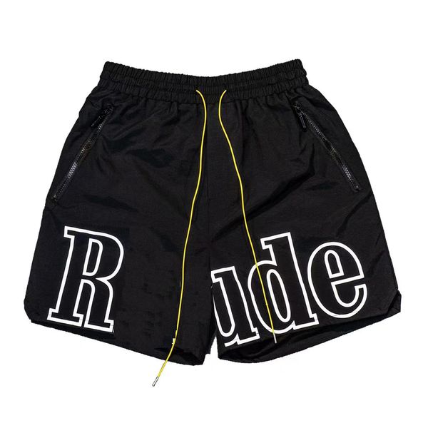 

3a designer men rh limited rhude shorts summer swim short knee length hip hop high street sports training beach pants mens elastic waistajjy, White;black