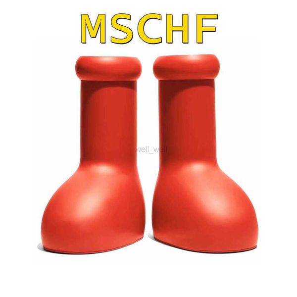 

mschf boots astro boy big red boot rain bootes 2023 high thick bottom round heads booties size 36-47, Black