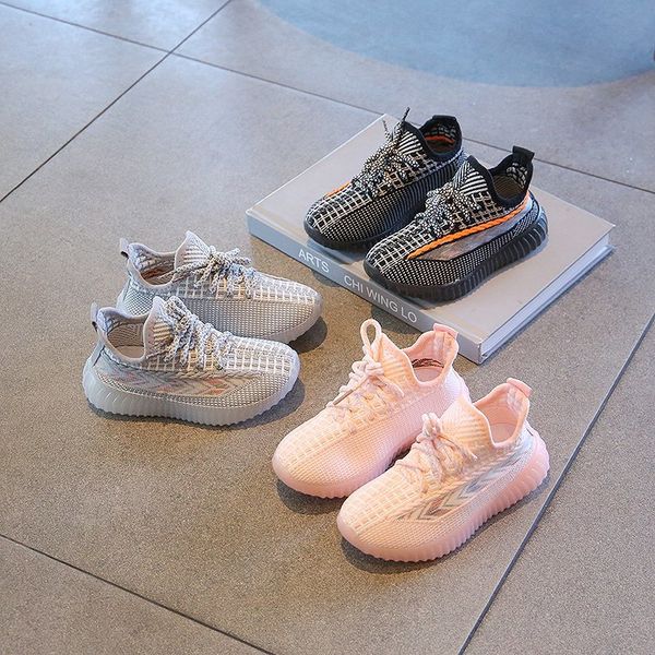 

kids running shoes children basketball trainers pink toddler sports outdoor sneakers for boy and girl chaussures pour enfant size eur size 2, Black