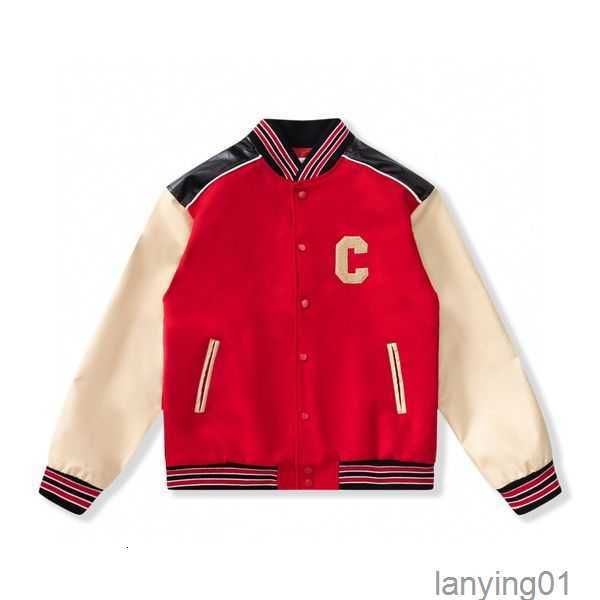

2023 mens designer jacket men coats jacke baseball uniform letter c embroidery pu leather comfortable pearl clasp fashion men'sgidb, Black;brown