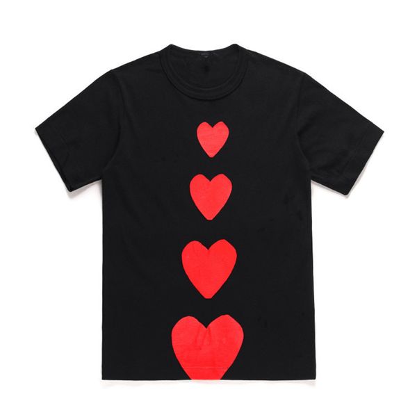 

2023 mens designer tshirt new mens t shirt european american popular small red heart printing t-shirt men women couples t-shirt, White;black