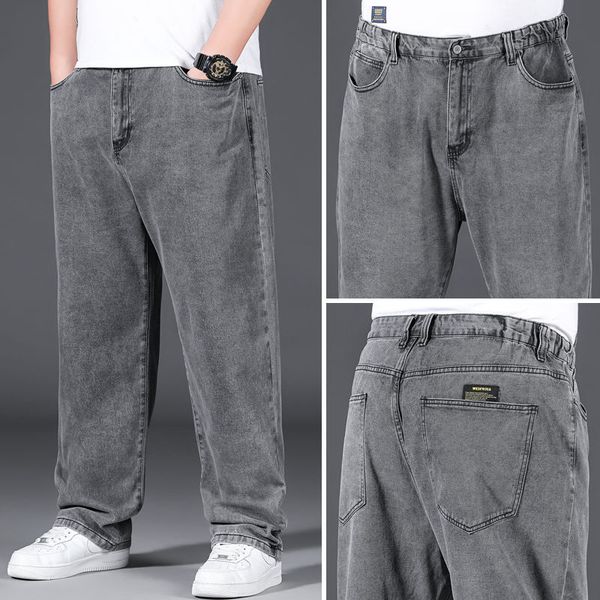

men's jeans fashion slim wide jeans for men plus size jeans oversize pants cargo baggy 10xl streetwear loose men's jeans man work, Blue
