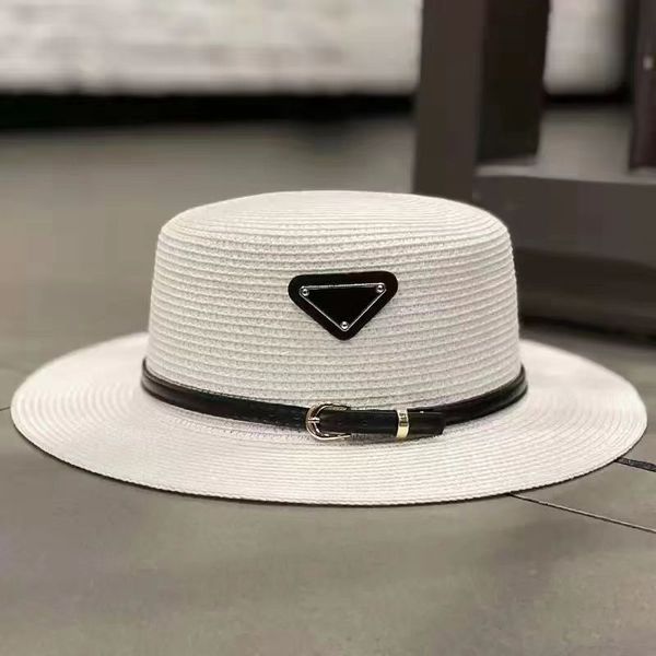 

2023 designer straw hat luxury gentleman cap men's and women's sun hat, Blue;gray