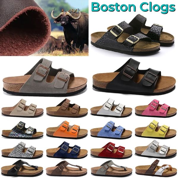 

2023 birkenstocks slippers boston clogs sliders designer sneakers clog sandals arizona men women slides pink black white suede snake leather