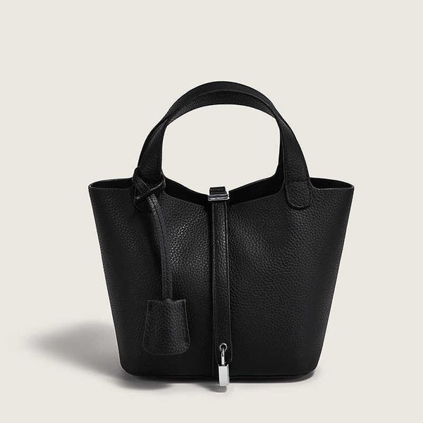 

h bag designer original handbag first layer cowhide women's casual mother son fashionable simple lychee pattern