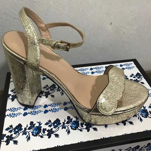 

summer women platform sandals designer high heels real leathers sandal wedding party shoes with box 35-42 no261