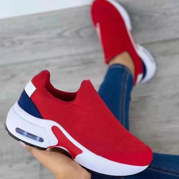 

dress shoes 2022 fashion ladies vulcanized thick sole solid color flat women shoes casual breathable wedge ladies walking sneakers, Black