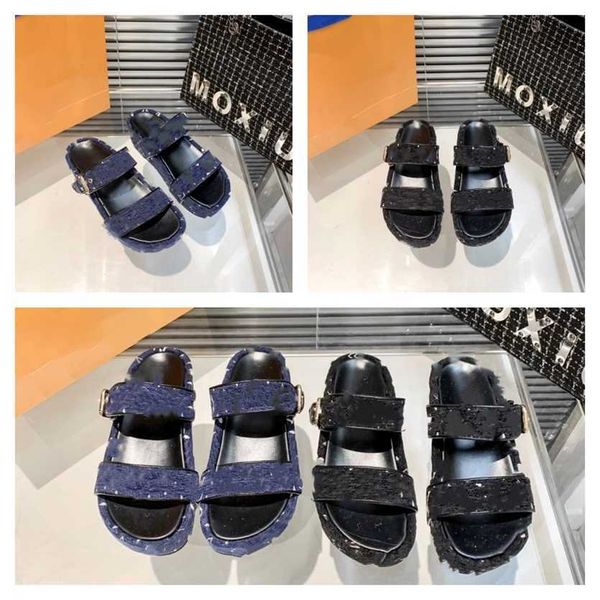 

bom dia flat mule thick bottoms slippers women platform summer shoes slip on leather slides double strap sandal flip flops classic jeans clo, Black