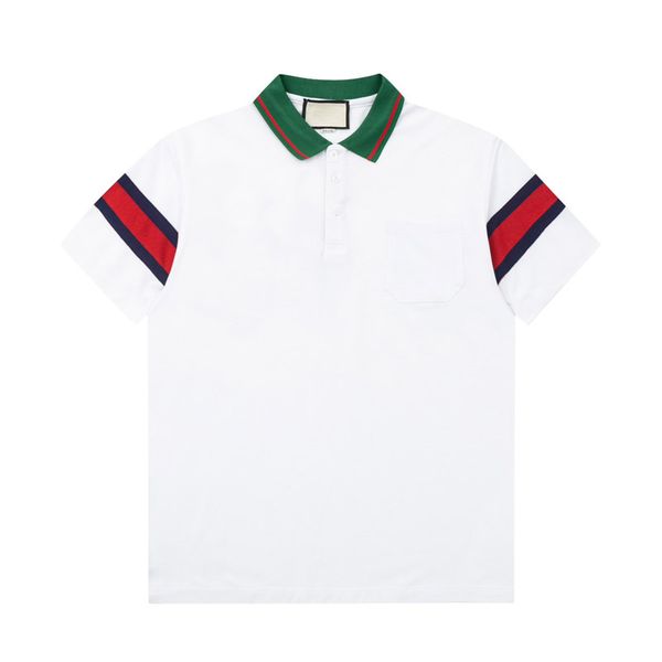 

23ss spring summer polos tee embroidery patchwork t shirt short sleeve streetwear cotton europe men women casual split us pocket tshirt, Black;brown