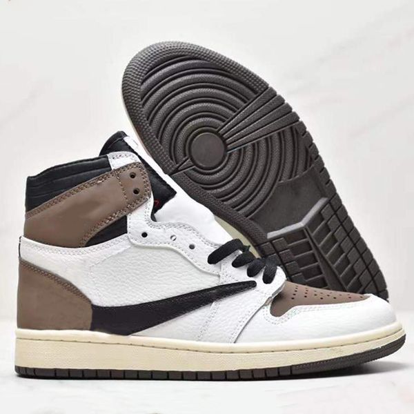 

casual shoes travis scotts retro high og mocha men women shoe high sneaker outdoor sneakers sports trainer high-quality trainers, Black