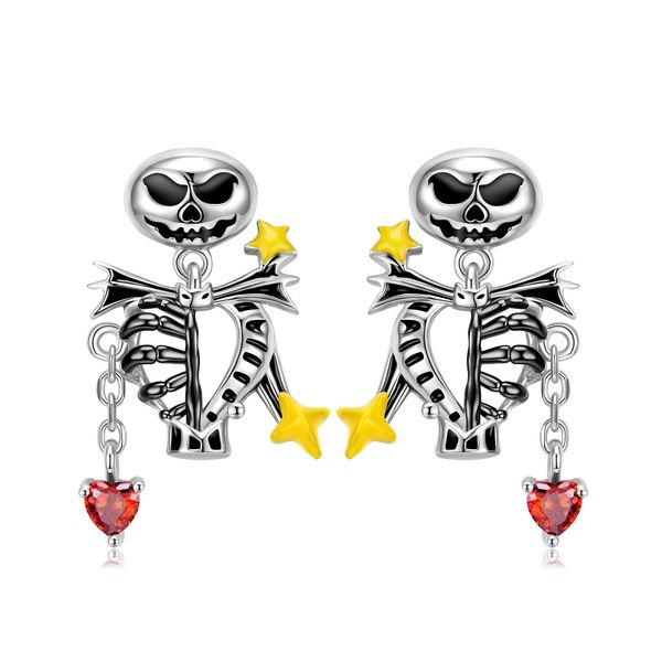 

butterfly 925 sterling silver stud earrings electroplated black gold dark punk style earrings for gift, Golden;silver