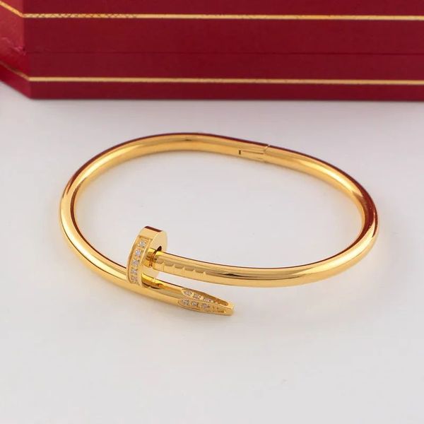 

nail bracelet designer bracelets luxury jewelry for women fashion bangle titanium steel alloy gold-plated craft never fade not allergic whol, Golden;silver