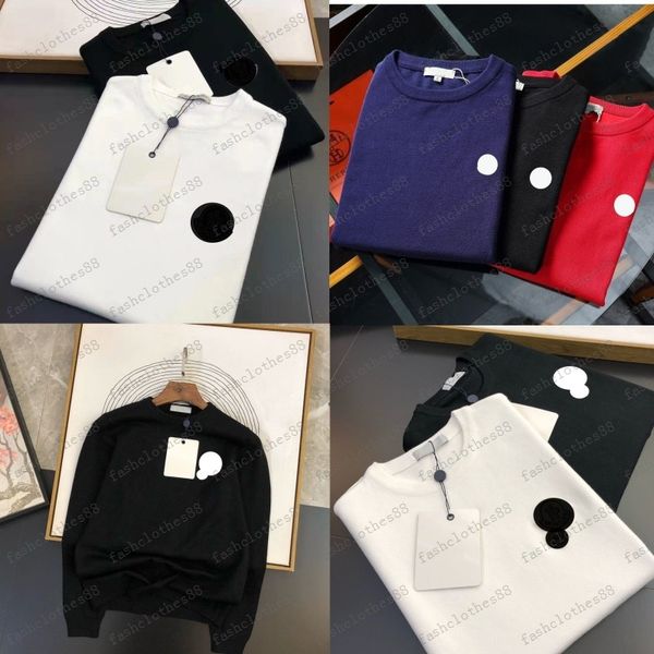 

men's designer sweatshirts with embroidered badge logo on chest men's spring knitted sweater women's sweater sweatshirt m-2xl, Black