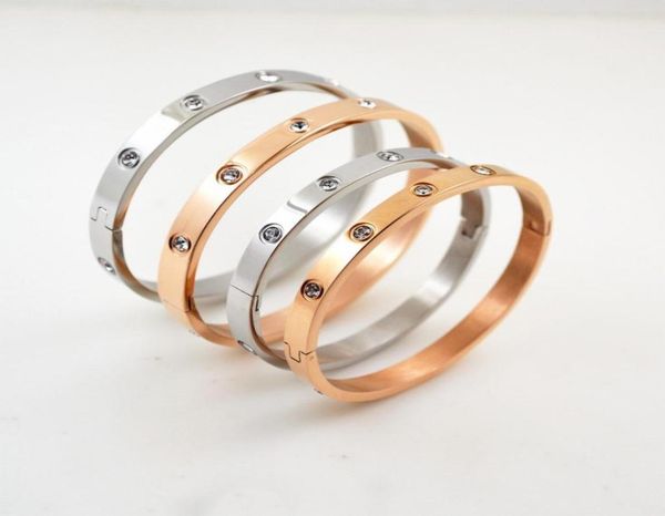 

18k gold 316l stainless steel fashion bangle bracelet with stone for men or wamen gift bracelet5291880, Golden;silver