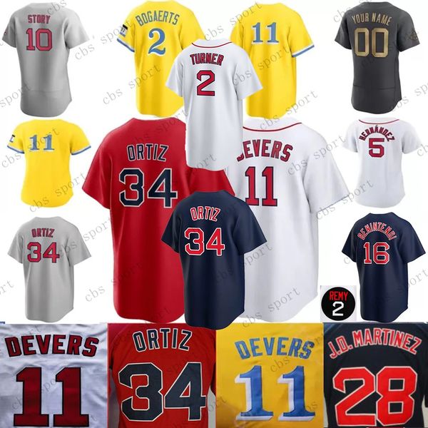 

rafael devers jersey david ortiz baseball triston casas trevor story alex verdugo enrique hernandez bobby dalbec chris sale justin turner ma, Blue;black