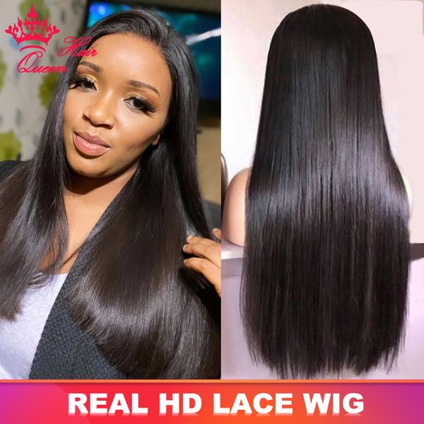 

super double drawn human hair wig hd lace front wigs for women 13x4 13x6 lace frontal wig black bone straight human raw hair queen hair offi, Black;brown