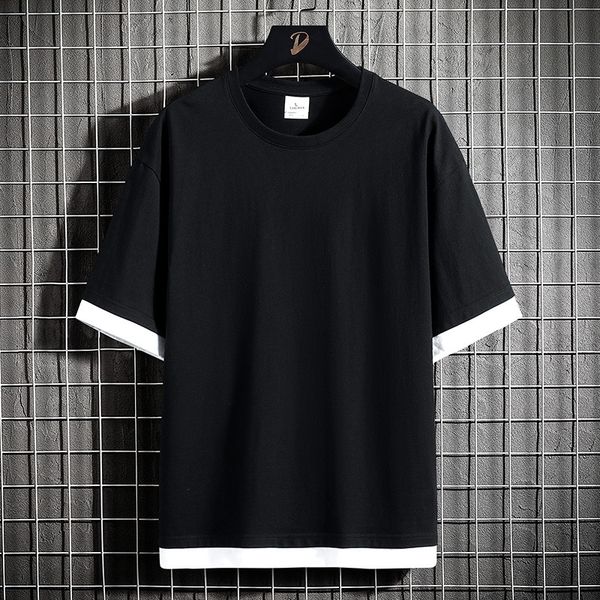 

men's t-shirts hio hop loose mens t-shirts casual classic summer short sleeves black white tshirt tees plus oversize -6xl 7xl 8xl 2303, White;black