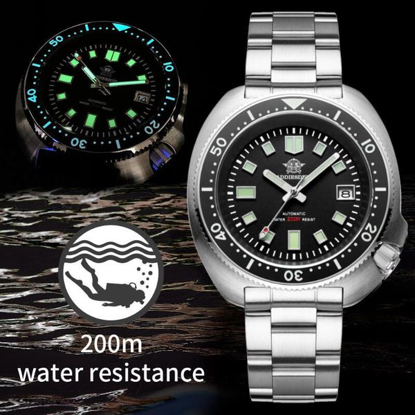 

wristwatches waterproof automatic men sapphire crystal stainless steel nh35 automatic mechanical men s 1970 abalone dive watch 230307, Slivery;brown