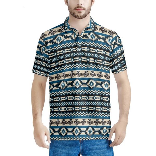 

men's polos indian tribal pattern art vintage tattoo prints summer casual polo shirt men short sleeve fashion design tees 5xl 230308, White;black
