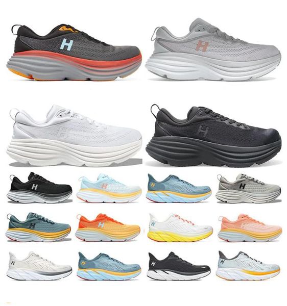 

running shoes hoka one bondi 8 for men women triple black white haror mist anthracite castlerock goblin blue mens trainers breathable sports