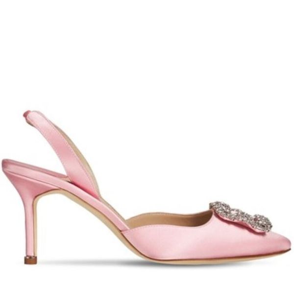 

summer brands hangisli sandals shoes women satin slingbacks shiny satin crystal jewels buckle high stiletto heels party wedding bridals 35-4, Black
