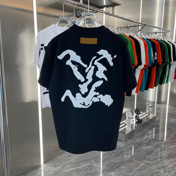 

men letter embroid pattern t-shirt women summer cool breathable fashion letter print trendy tees casual t shirt ins street fashio, White;black