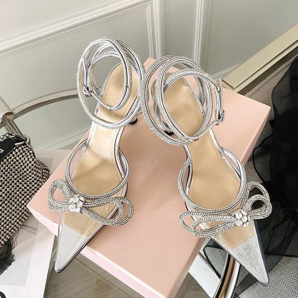 

designers dress shoes for womens mach stiletto heel sandals fashion bow rhinestone embellished quality slingbacks 10cm high heeled lady sand, Black