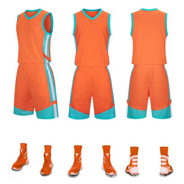 

new basketball suit with double-side pockets for boys and girls jersey for students' training match team uniform print size