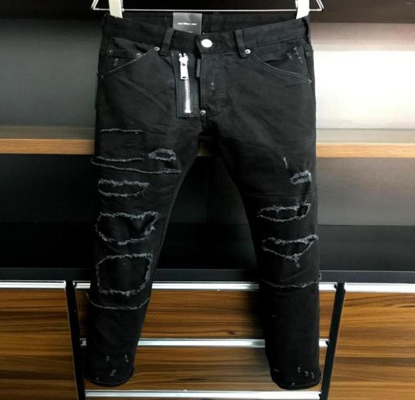 

men039s jeans luxury zipper men39s stretchy ripped skinny biker black print men slim hiphop pencil pants scratched high qua6472706, Blue