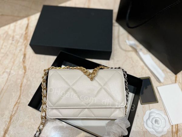 

summer crossbody bag fashion handbag new one shoulder chain card bag large capacity wallet black and white