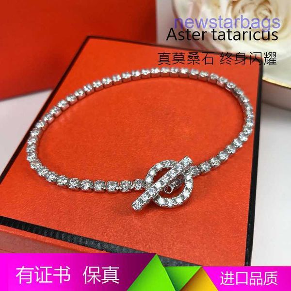 

designer herms bracelet online shop american mosan 18k white gold au750 pig nose circle inlaid with diamond bracelet round buckle, Black