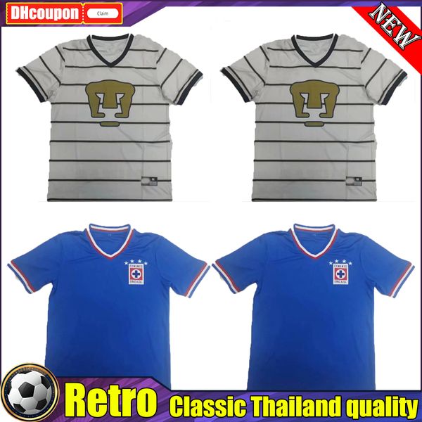 

unam cruz azul 1974 1997 retro soccer jerseys maillot de foot 74 97 miga mx camiseta futbol football shirts uniforms thailand quality vintag, Black;yellow