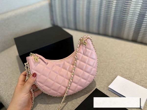 

designer bags womens loop hobo genuine leather shoulder bags gold chain handbag the tote bag coated zipper crossbody bag strap bag crescent