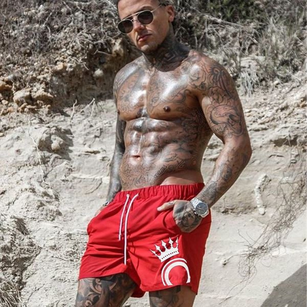 

men's shorts brand fitness trend basketball household sports running quickdrying casual beach pants gym short 230307, White;black