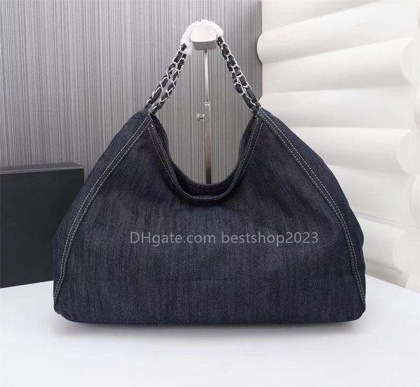 

classic blue denim bag shoulder bag messenger bag carrying bag mother bag chain large capacity