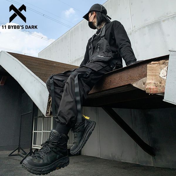 

women s pants s 11 bybb s dark techwear joggers pnats men hip hop streetwear cargo autumn tactical function loose casual trousers 230307, Black;white