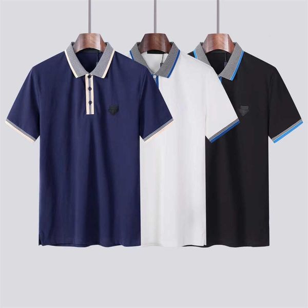 

summer polo shirt clothing luxury designer polo shirt men's casual polo fashion snake bee, Black;brown