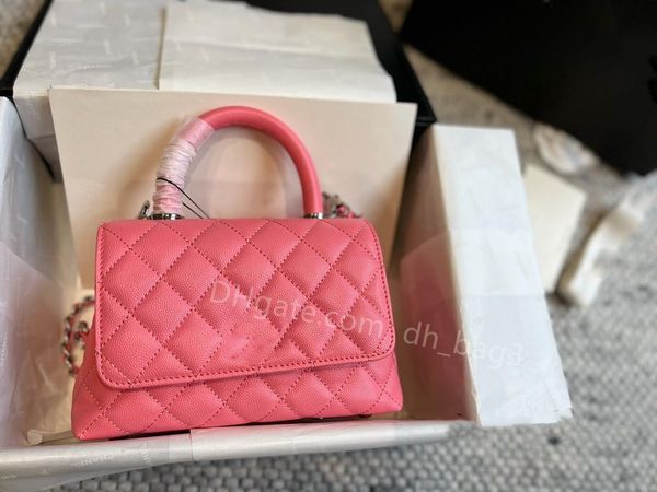 

fashion handbag luxury designer bag single shoulder bag crossbody bag black thick chain cowhide new hardware grain face cowhide