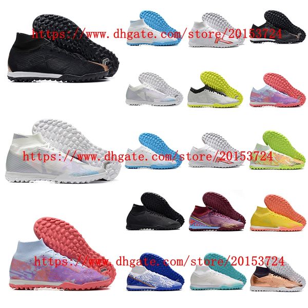 

2023 new professional soccer shoes zoomes mercurial superfly ix elite tf long spikes ankle waterproof football boots grass cleats men footba, White;red