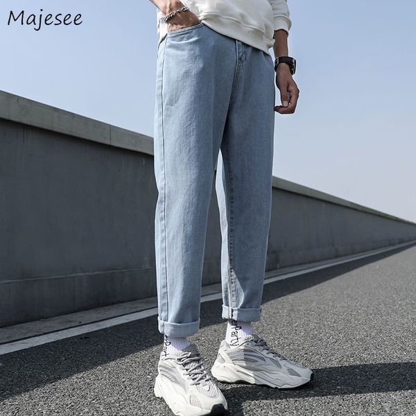 

men's jeans men jeans male trousers simple design cozy all-match students daily casual korean fashion ulzzang ins plus size 5xl 230308, Blue