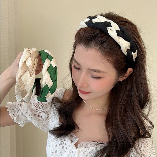 

headbands ruoshui women high temperament twists hairband wide side korean style headband head hoop girl versatile fashion hair accessories, Silver